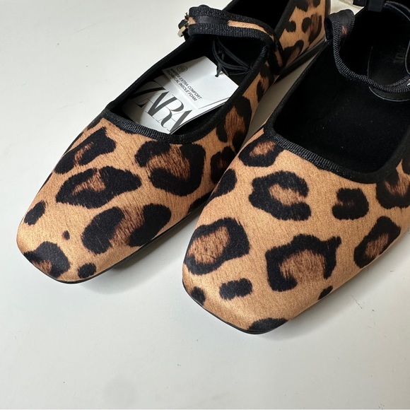 ZARA Animal Print Ballet Flats Leopard - Picture 6 of 14